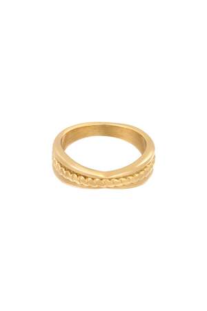 Ring Intertwine Goud kleur Stainless Steel 16 h5