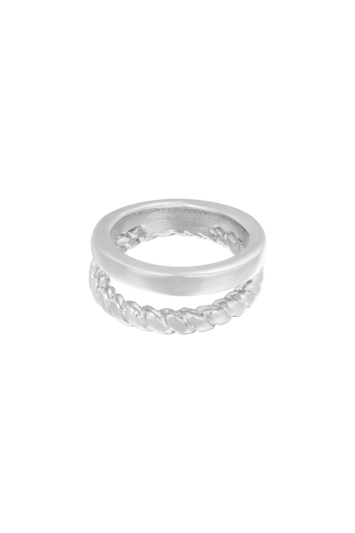Anillo Doubled Plata Acero inoxidable 16