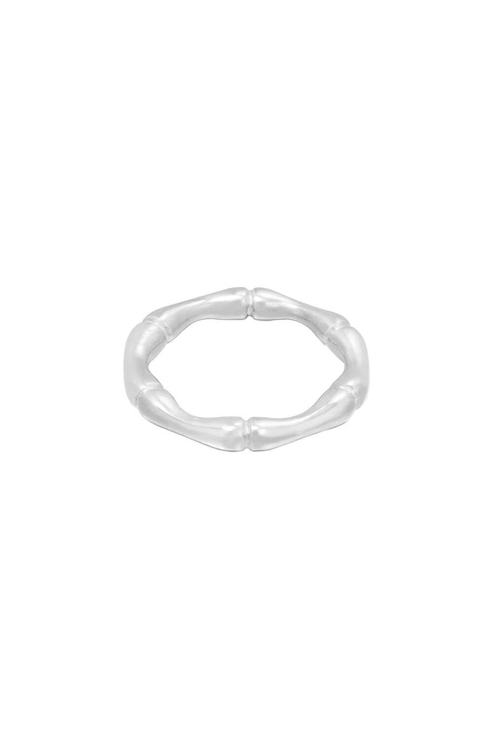 Bague Bamboo Argenté Acier inoxydable 16
