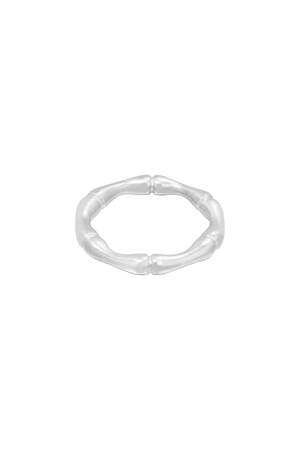 Bague Bamboo Argenté Acier inoxydable 16 h5