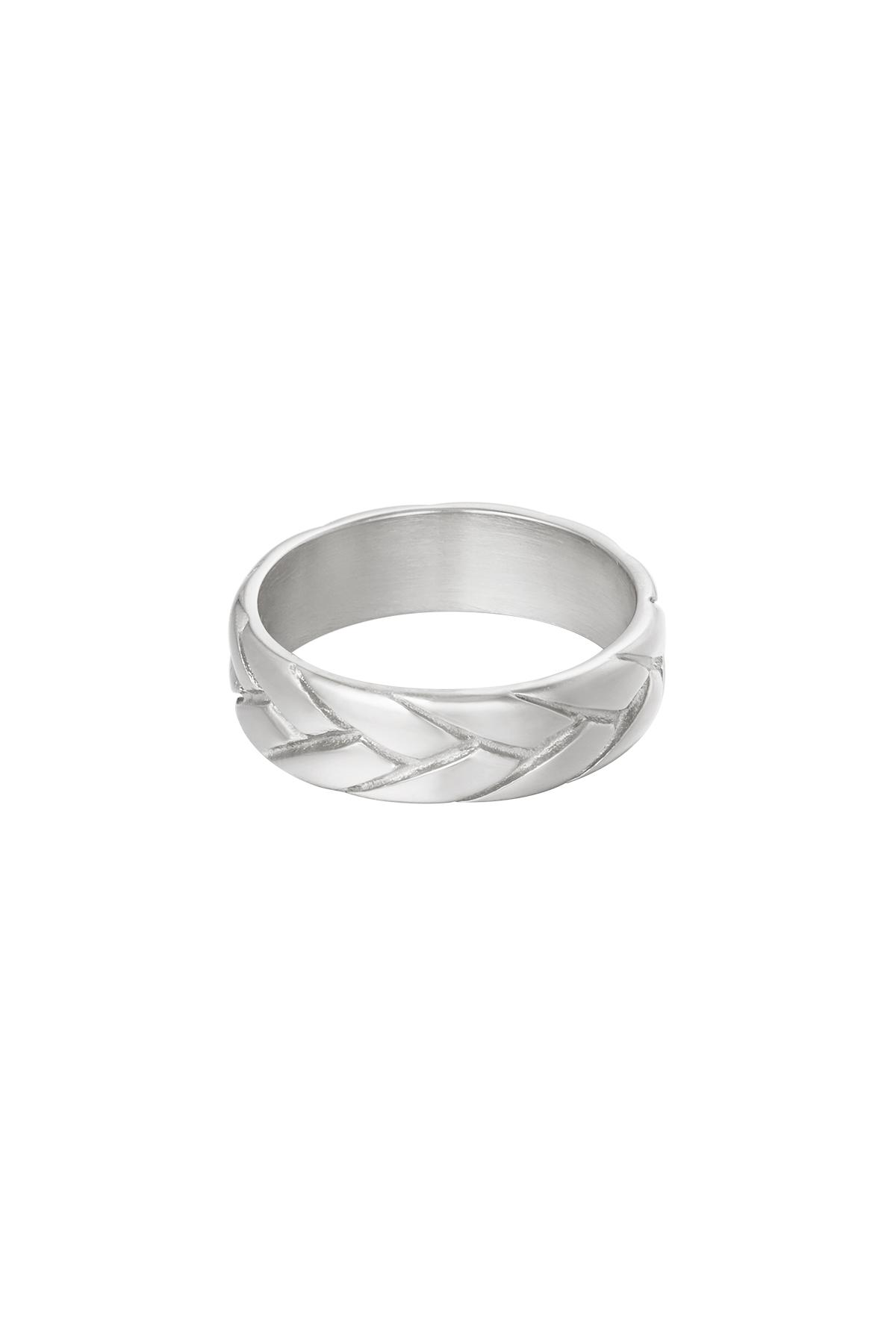 Anello Treccia Grande Silver Color Stainless Steel 16 h5 