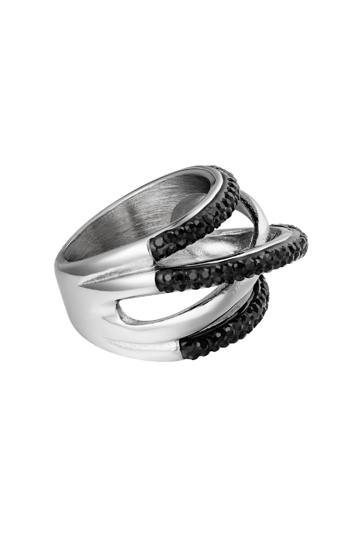 Ring Crossroads Silver Color Stainless Steel 16 2