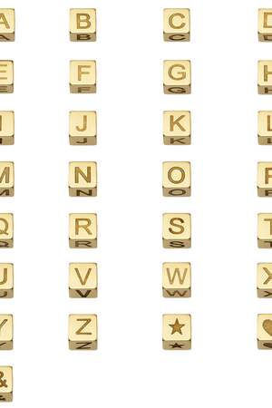 DIY Perlen Alphabet Goldfarbe A Edelstahl h5 Bild3