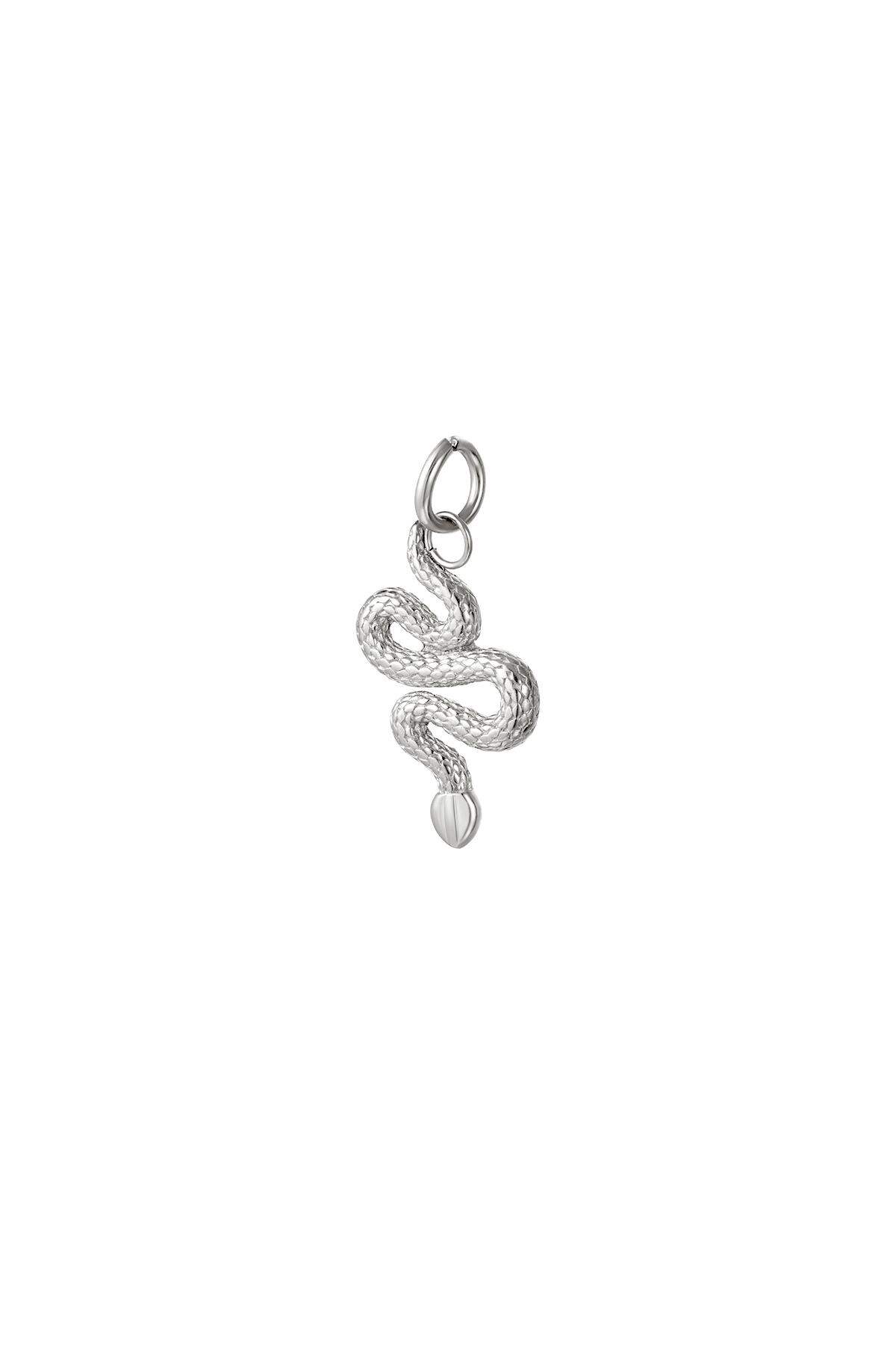 Colgante serpiente de acero inoxidable Plata h5