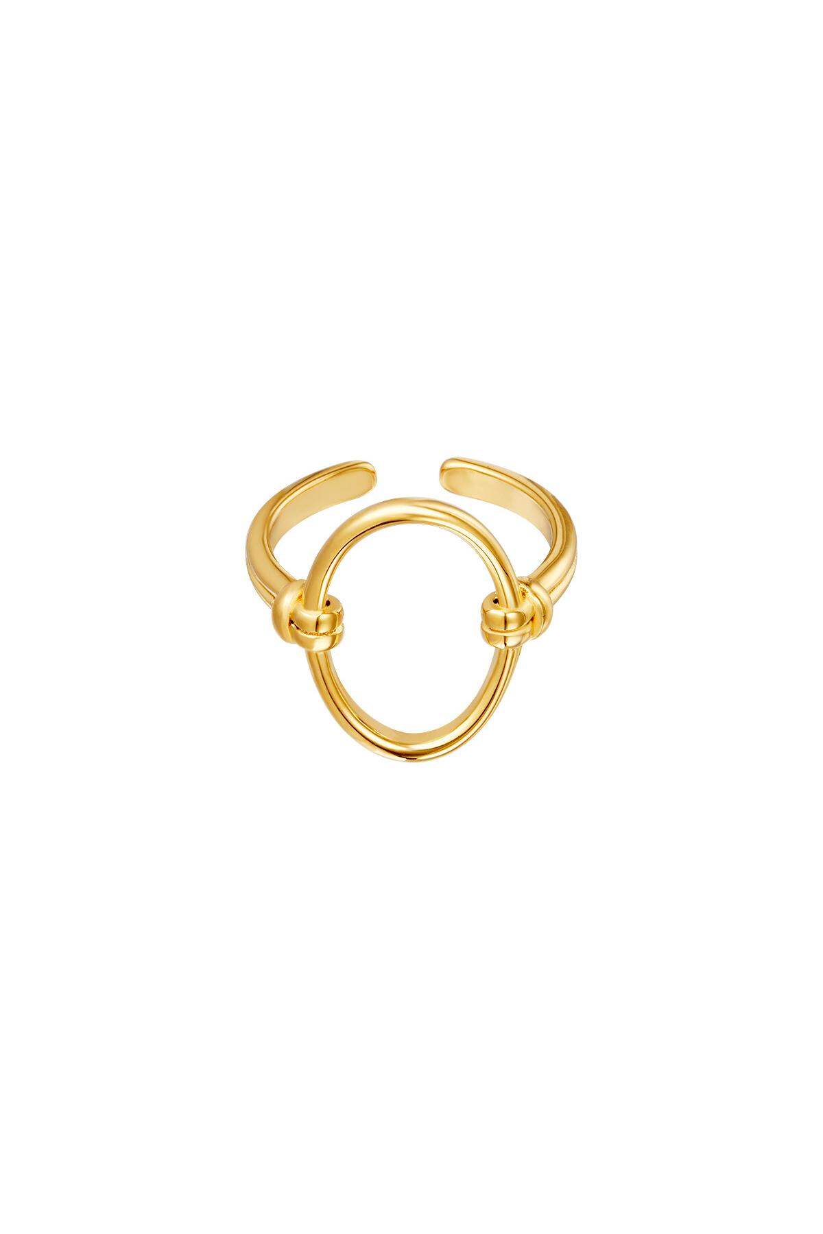 Bague ouverte ovale Couleur or Acier inoxydable One size h5 