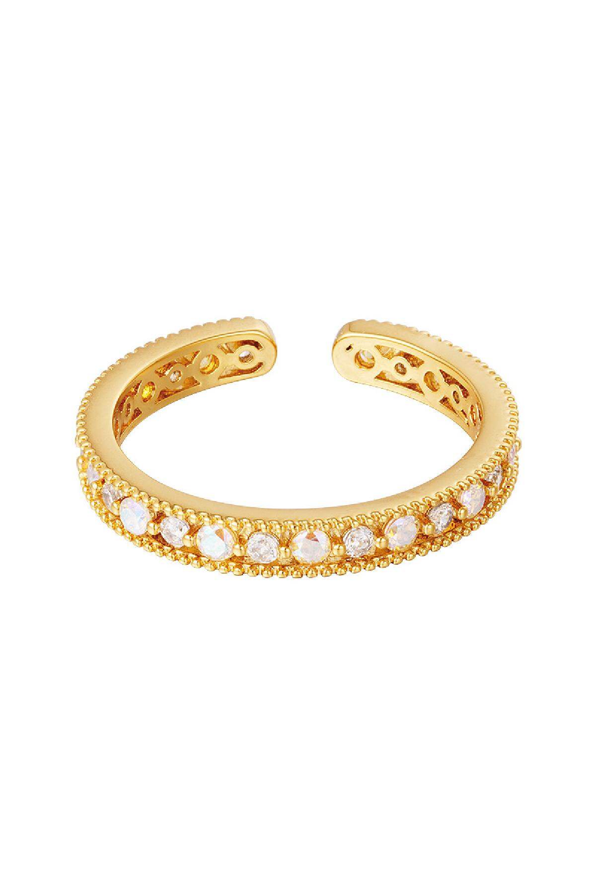 Vergoldeter Ring mit Zirkonsteinen Kupfer One size Bild4