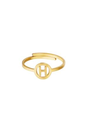 RVS ring initiaal G Goud kleur Stainless Steel h5
