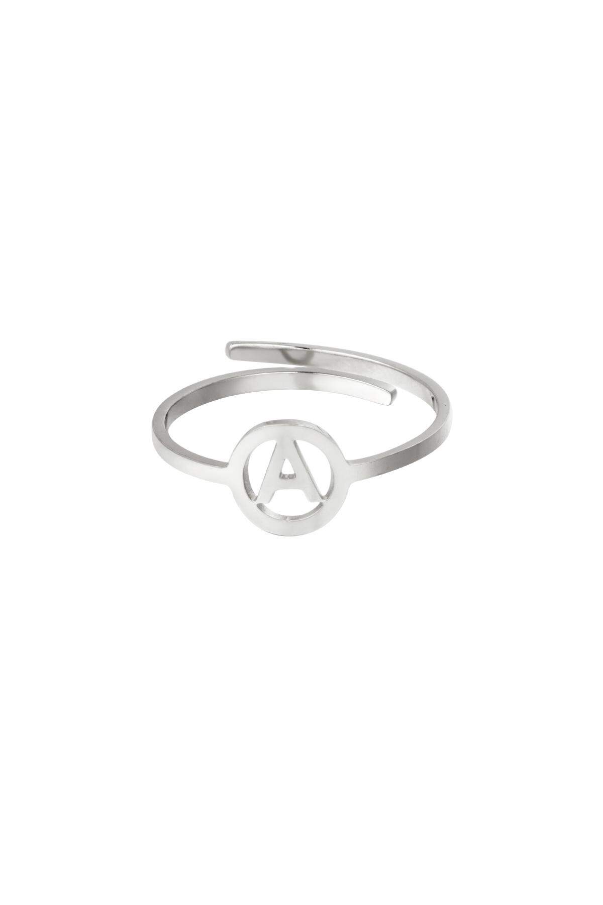 stainless steel ring initial a