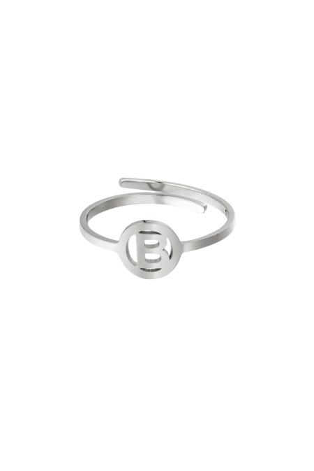 Edelstahlring Initiale A Silber