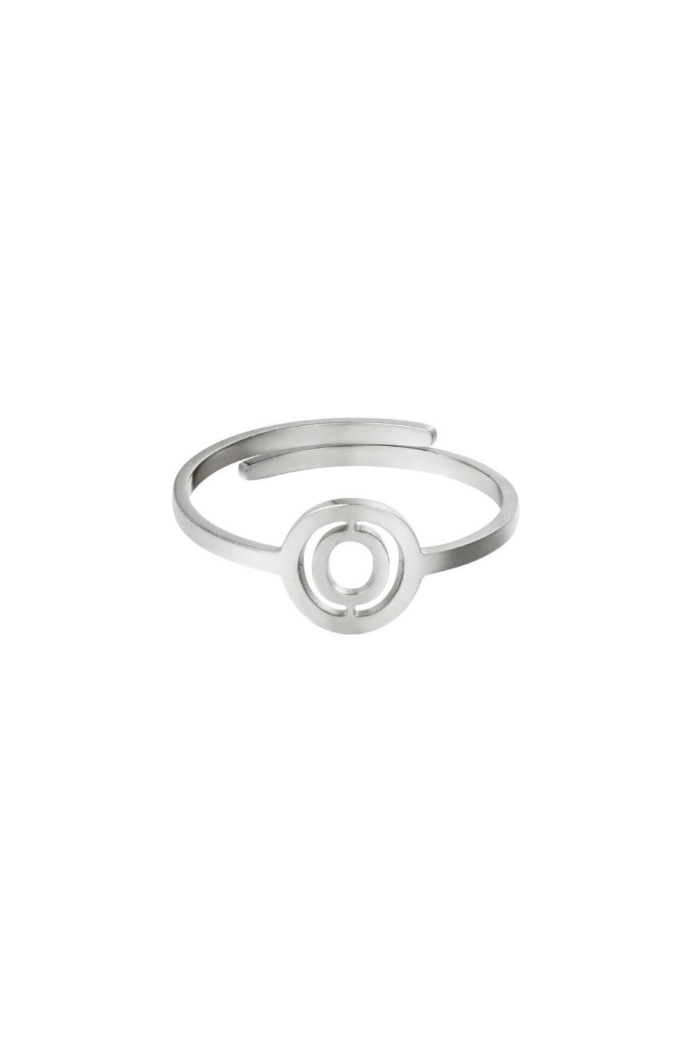 Rvs Ring Initiaal A Zilver Stainless Steel