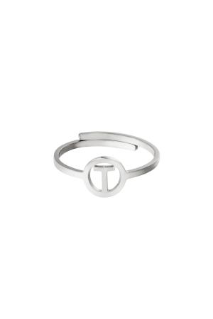 Rvs Ring Initiaal A Zilver Stainless Steel h5 