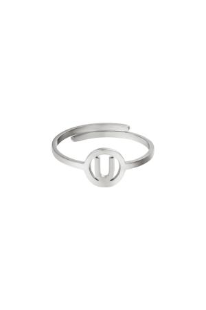 Anillo De Acero Inoxidable Inicial A Plata h5 
