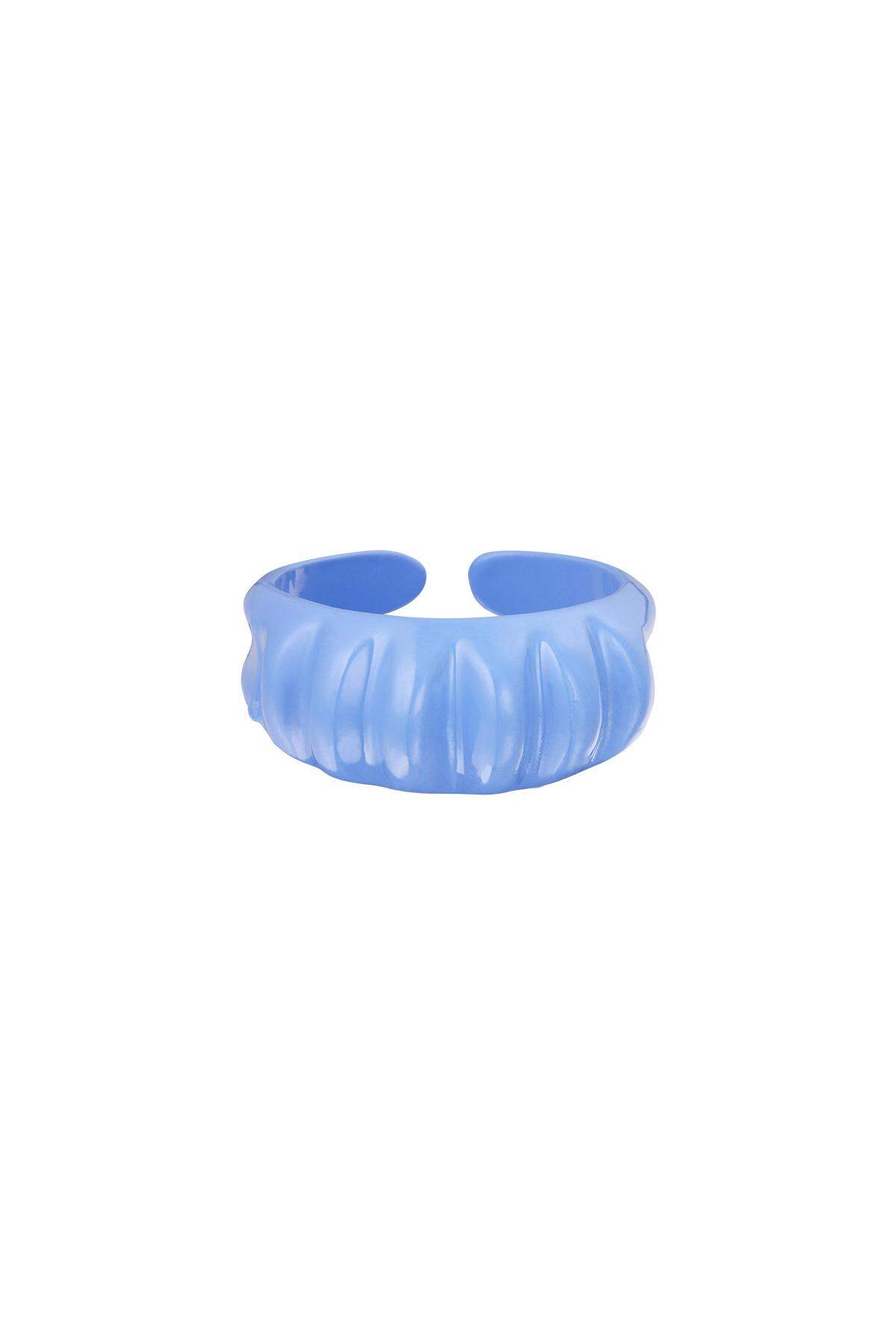 Snoepring groot Blauw Metaal One size 