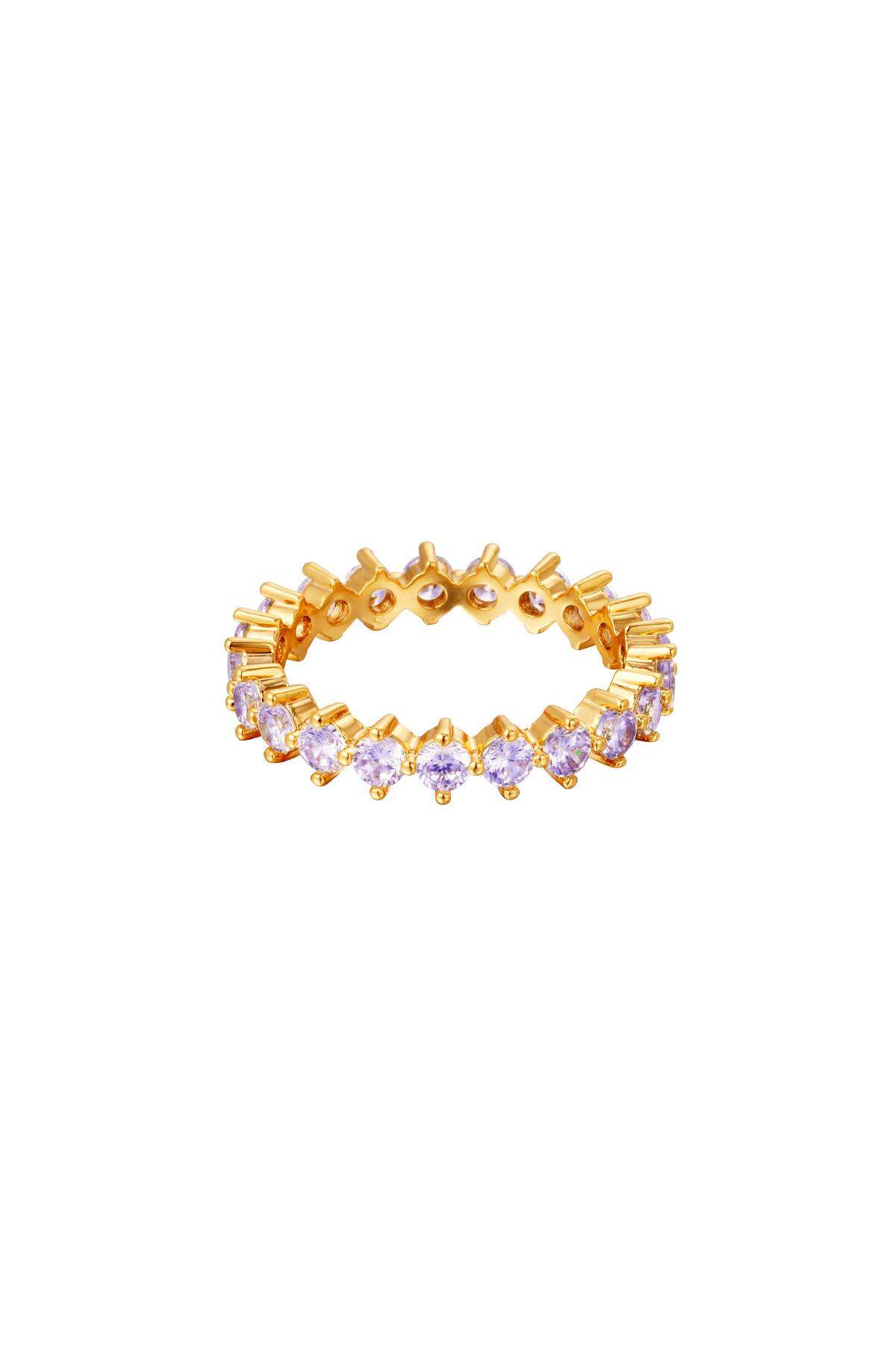 Anillo Color dorado y piedras Morado Cobre 16 h5 