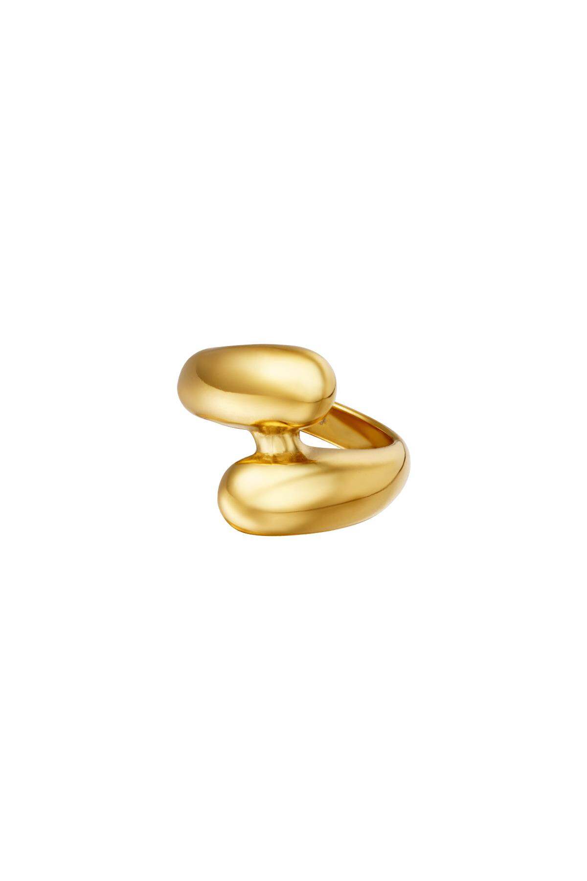 Anello a doppia fascia Gold Stainless Steel 16 h5 