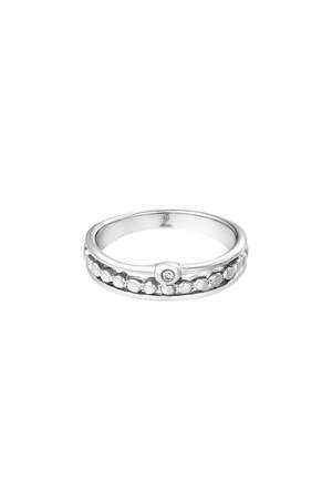 RVS ring stippen steen Zilver Stainless Steel 16 h5