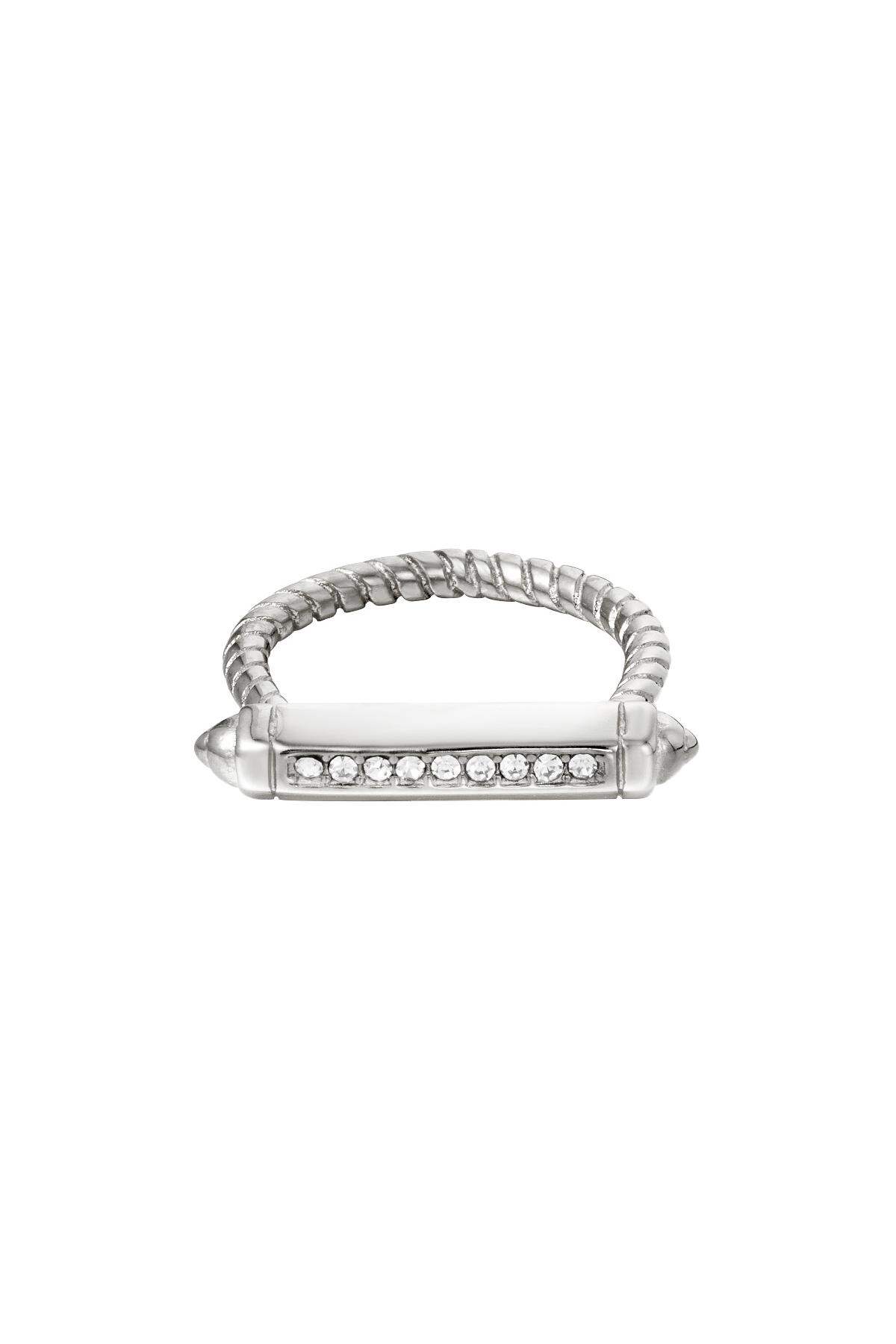 Ring gedraaide staaf Zilver Stainless Steel 16 