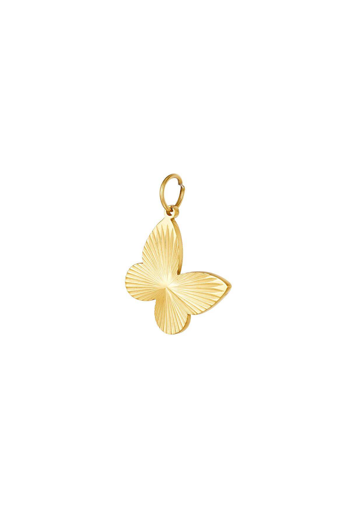 Farfalla con ciondolo fai da te in acciaio inossidabile Gold Stainless Steel 2