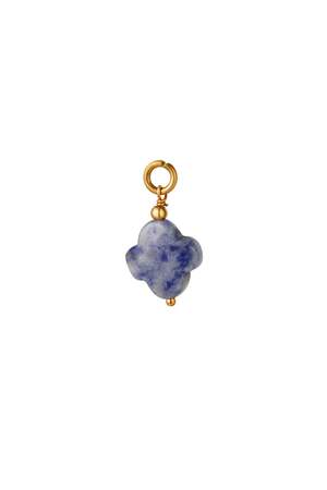 Colgante de piedra natural de acero inoxidable Azul Stone h5