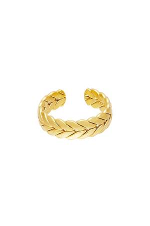 Anillo de acero inoxidable Color dorado One size h5