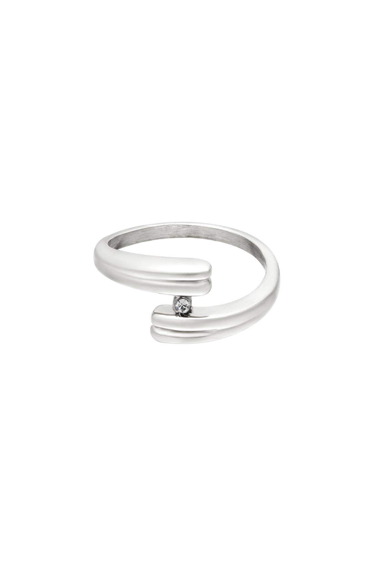 anillo de acero inoxidable elegante Plata 16 h5