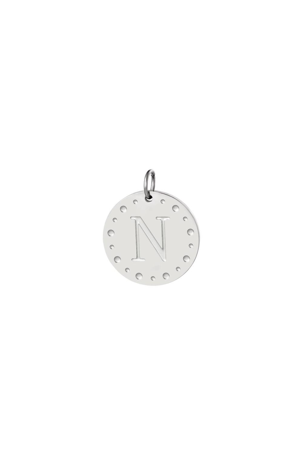 Kreis Charm Initiale A Silber Edelstahl