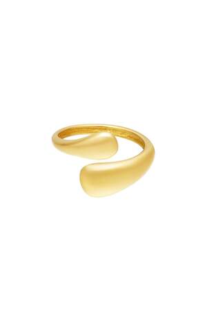 Tweekleurige roestvrijstalen ring Ring Ring Goud kleur Stainless Steel One size h5