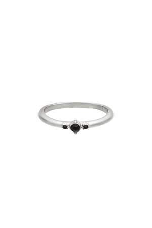 Anello in acciaio inossidabile con piccole pietre di zircone Silver Color Stainless Steel 16 h5