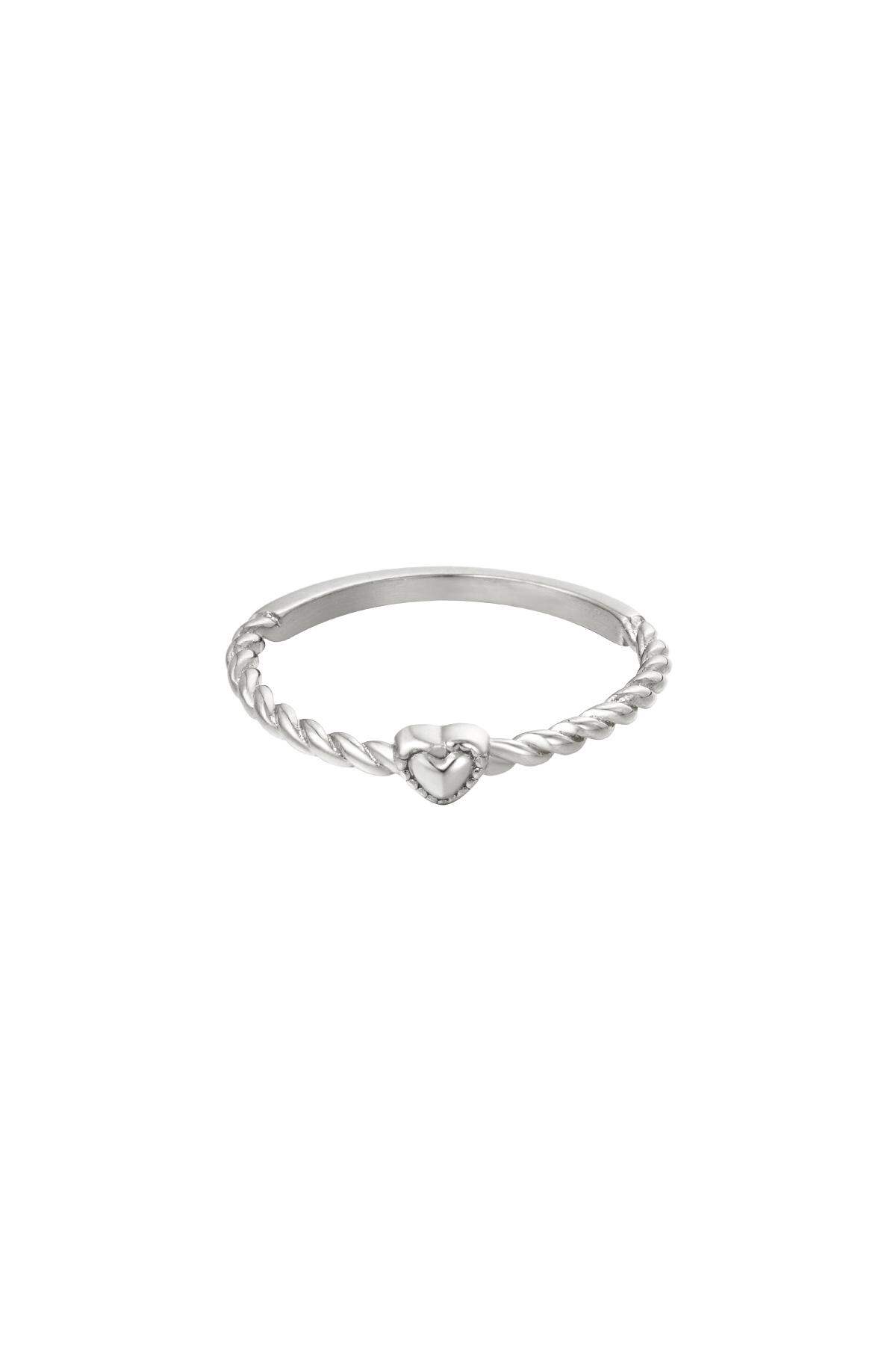 Anillo de acero inoxidable amor retorcido Plata 16 h5 