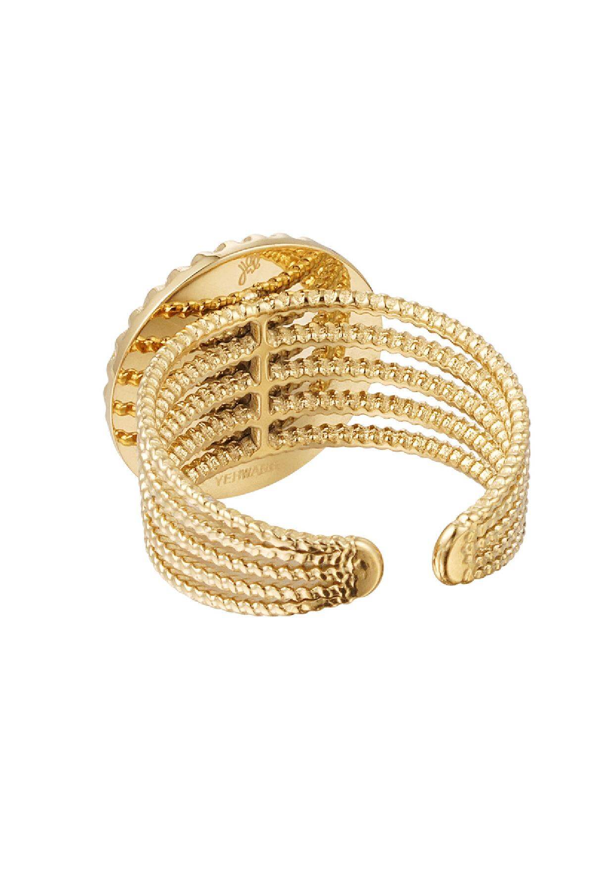 Pietra per anello Statement - beige - Collezione di pietre naturali Beige & Gold Stainless Steel One size h5 Immagine5