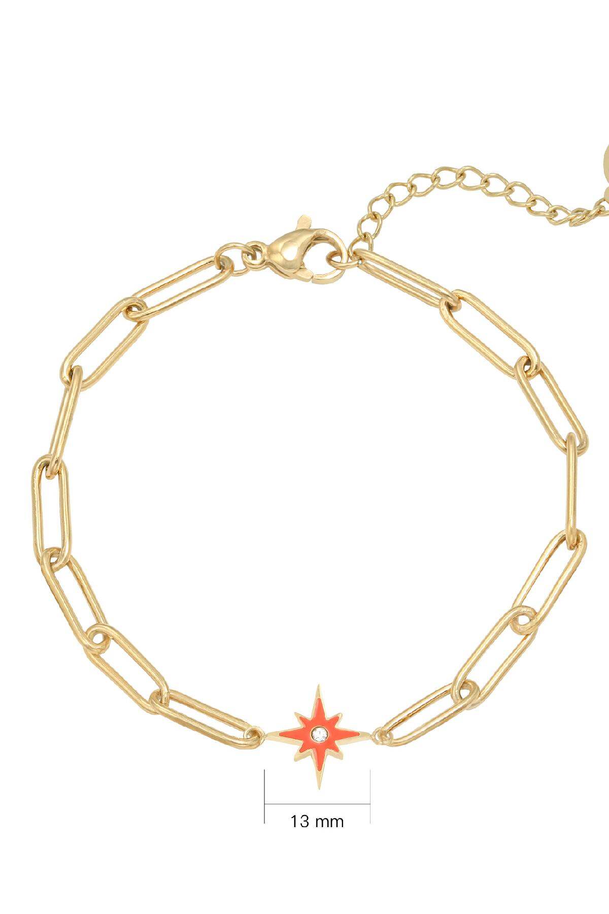Armband Shining Star Rot Edelstahl Bild2