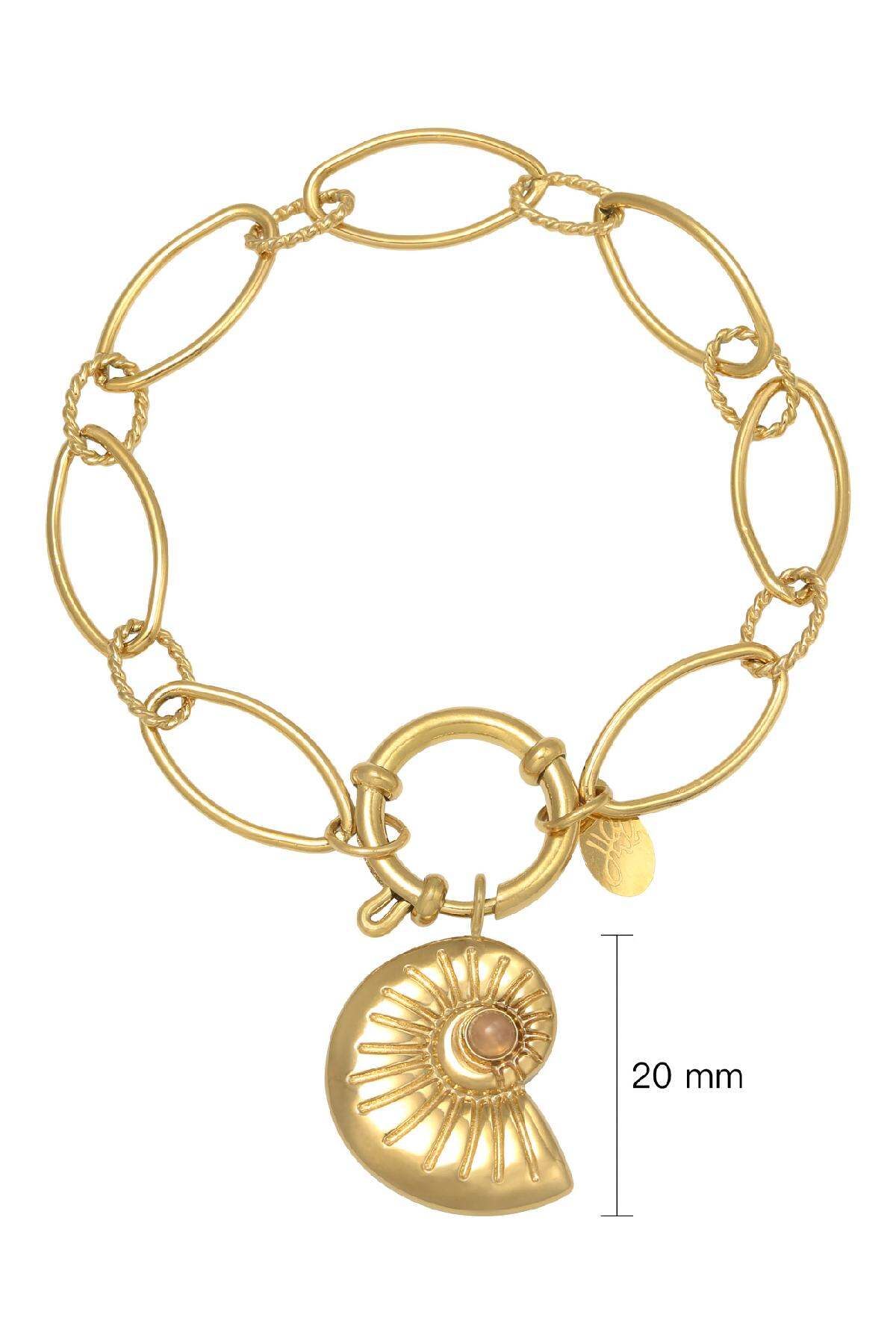 Armband Shell Around Goud kleur Stainless Steel h5 Afbeelding2