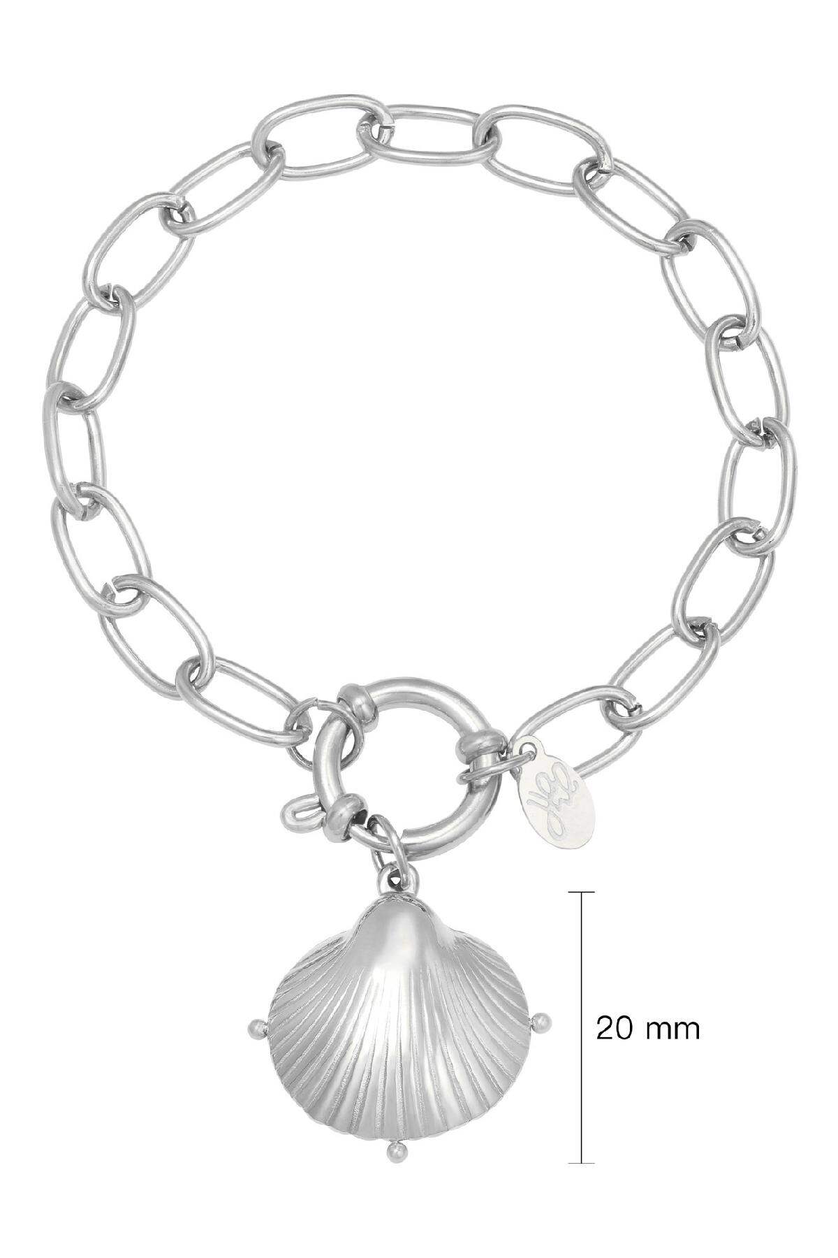 Bracelet Clam Shell Silver Color Stainless Steel Picture2