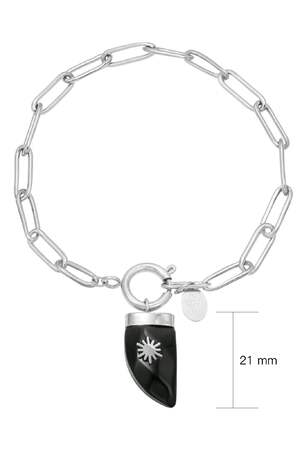 Bilezik Boynuz Silver Color Stainless Steel h5 Resim2