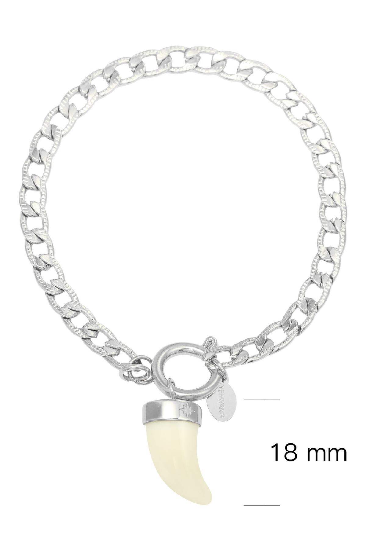 Bracelet Ivory Horn Argenté Acier inoxydable Image2