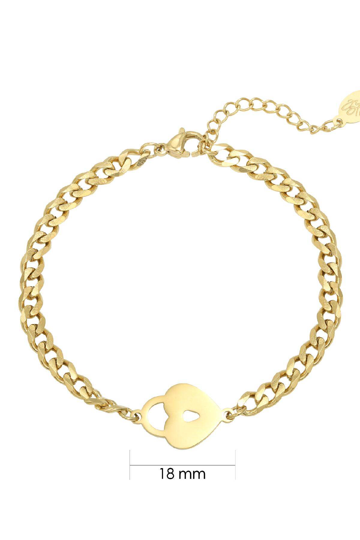 Armband Locked Heart Goldfarbe Edelstahl Bild2