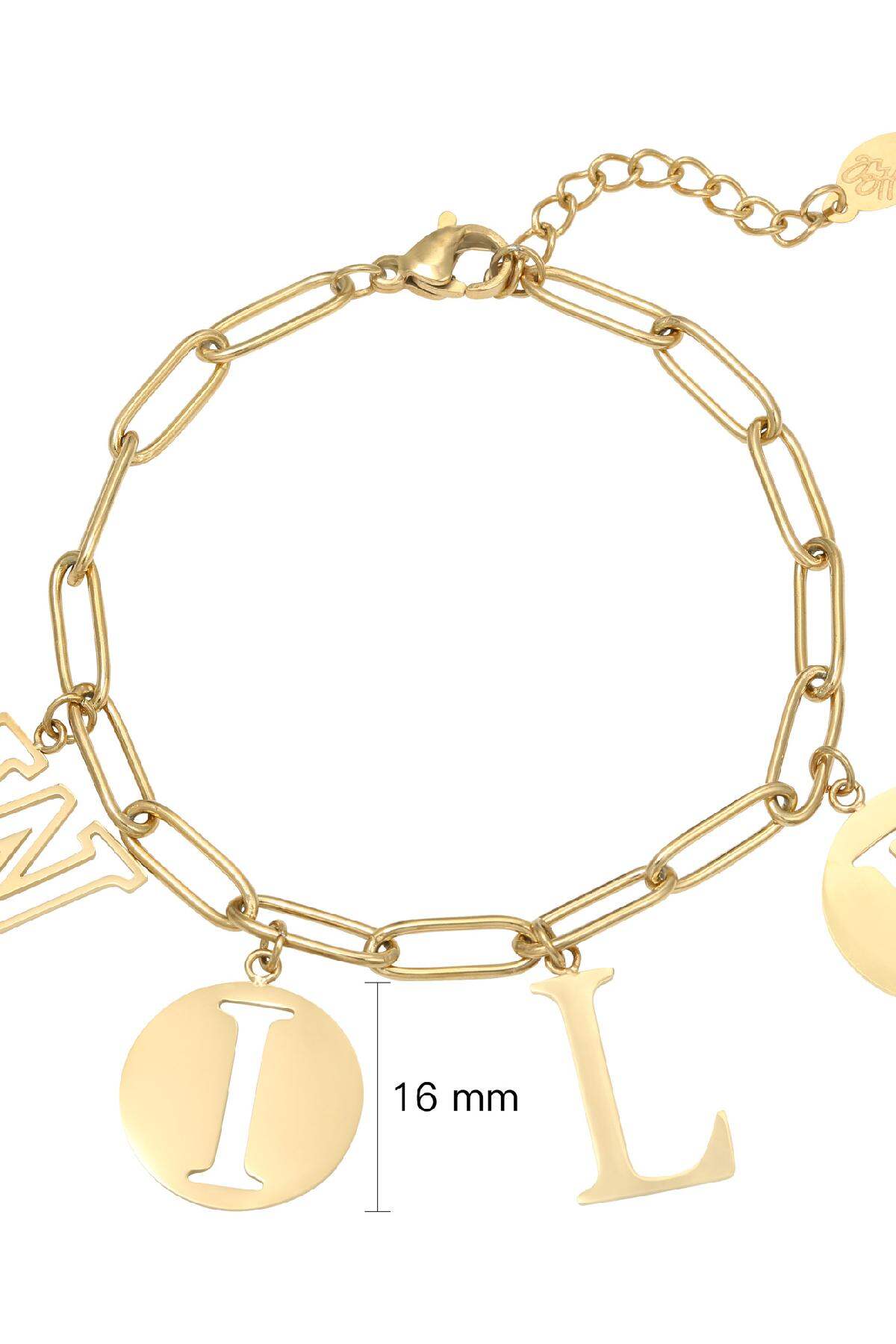Armband Letters Wild Goldfarbe Edelstahl h5 Bild2