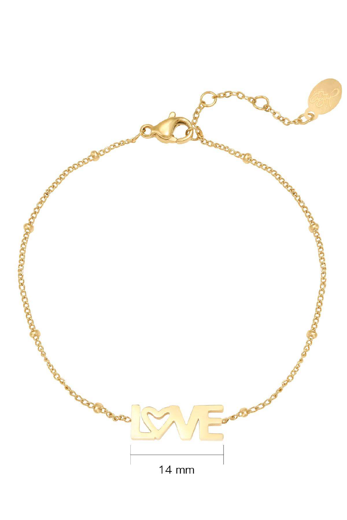 Armband Dotted LOVE Goldfarbe Edelstahl h5Bild3