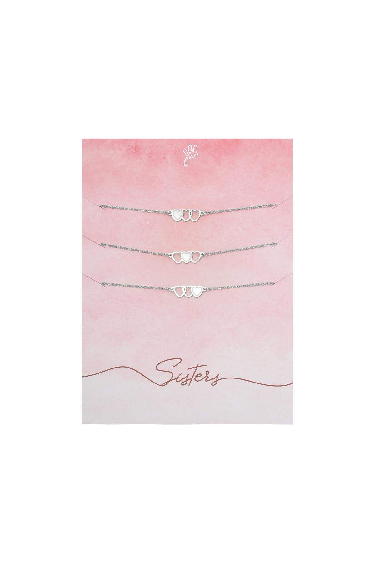 Bracelet Three Sisters Silver Color Stainless Steel 2