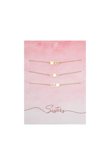 Bracelet Three Sisters Silver Color Stainless Steel