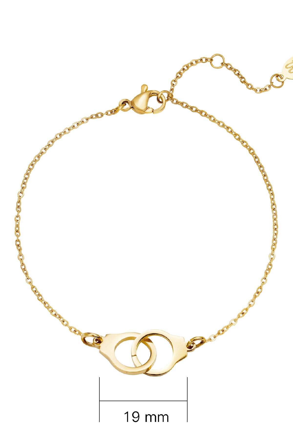 Armband Handcuffs Goldfarbe Edelstahl h5 Bild2