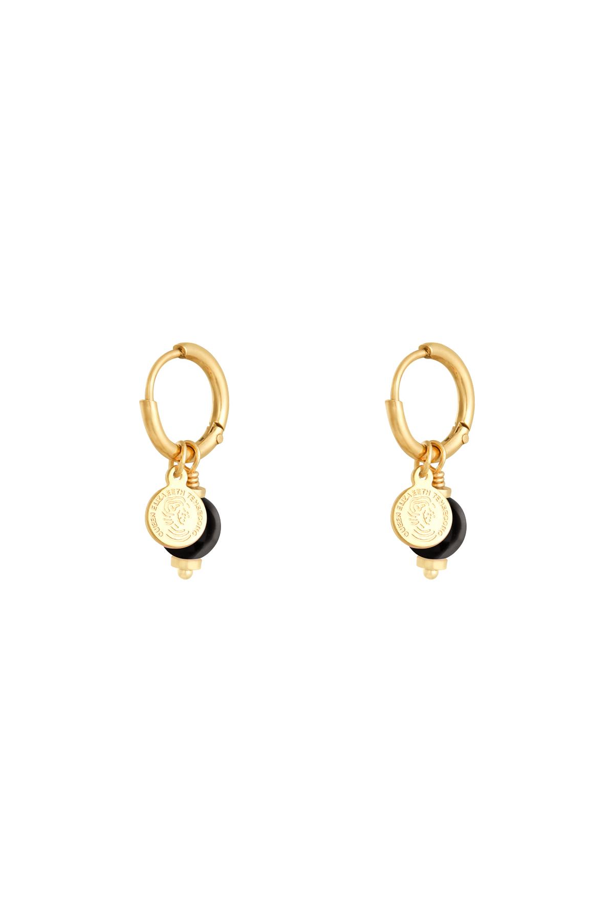 Groothandel Oorringen RVS Zwart Disco Bal Design Set van 1 -