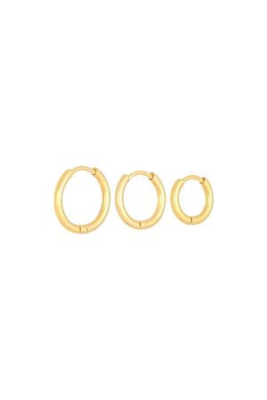 Oorbellen Set Little Hoops Stainless Steel h5