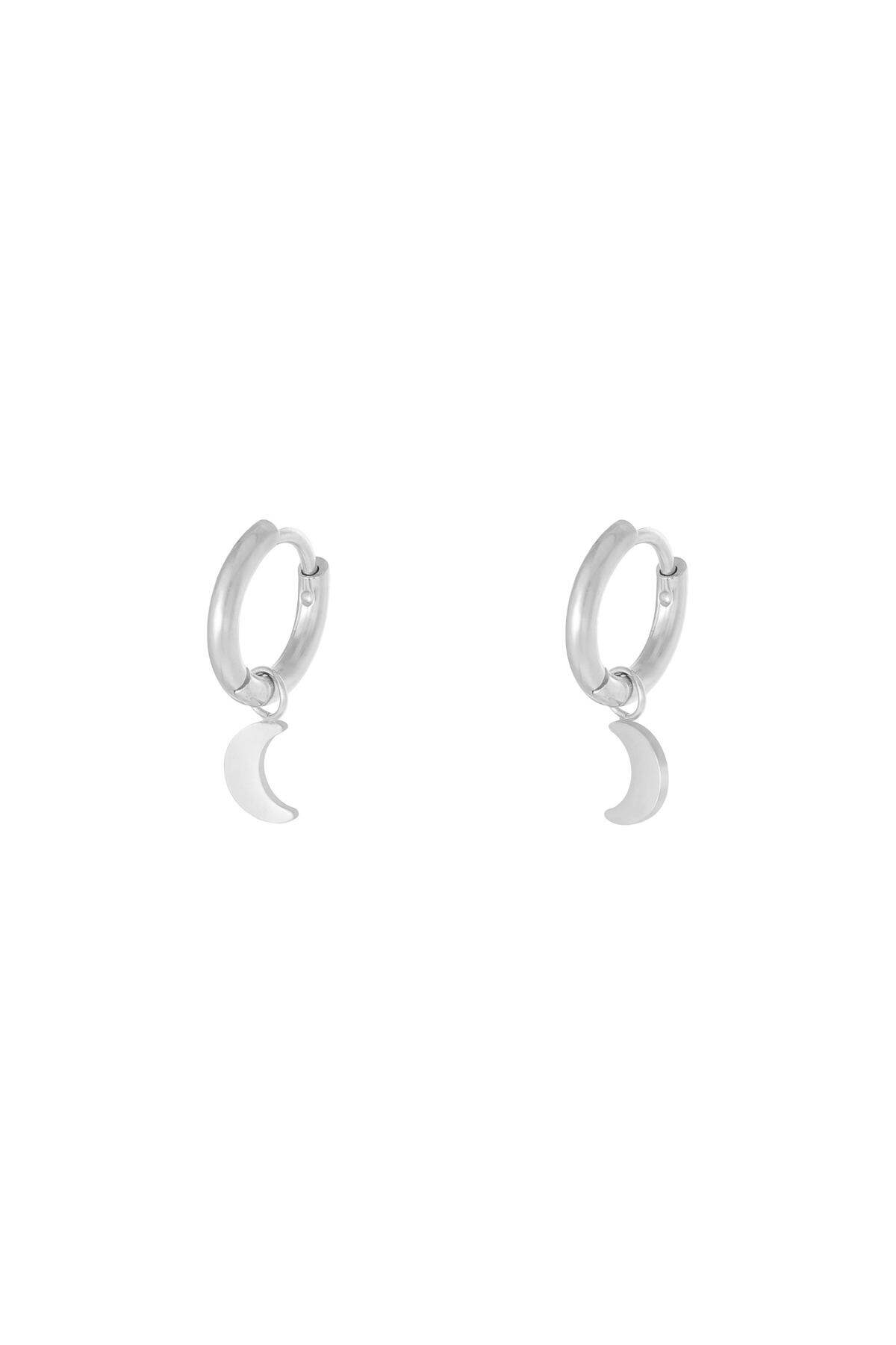 Orecchini Luna Silver Color Stainless Steel h5