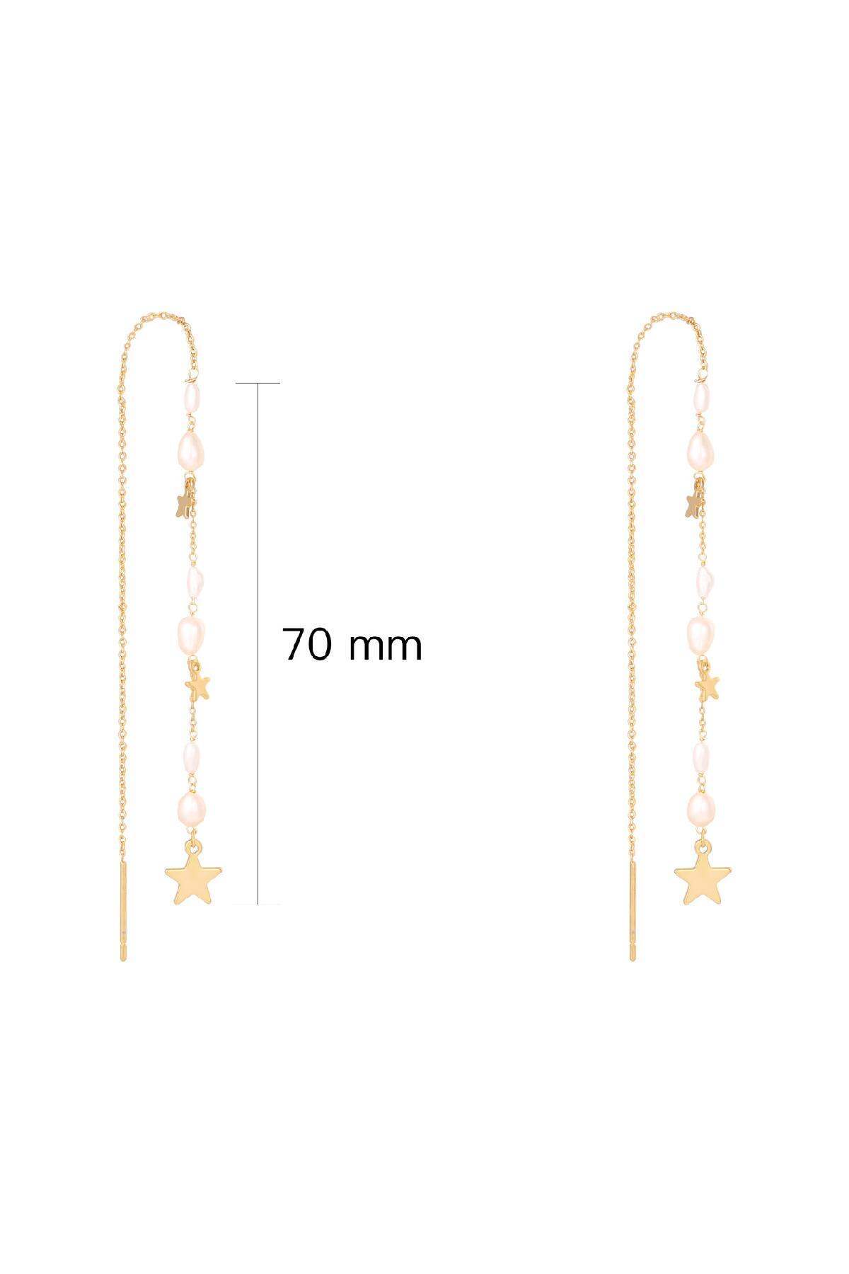 Ohrringe Drop Down Stars Goldfarbe Kupfer h5Bild2