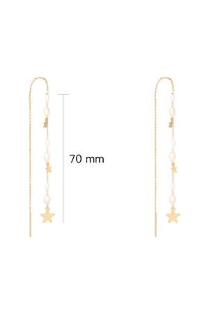 Ohrringe Drop Down Stars Goldfarbe Kupfer h5 Bild2