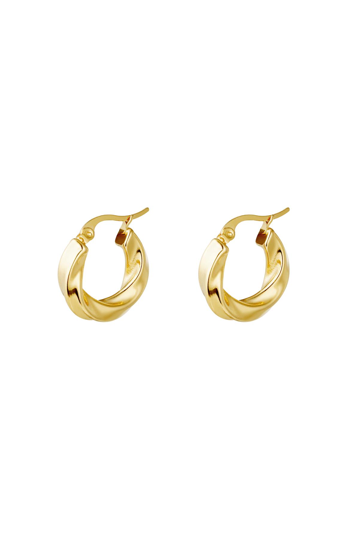 Orecchini Cerchi Swirl Gold Stainless Steel 