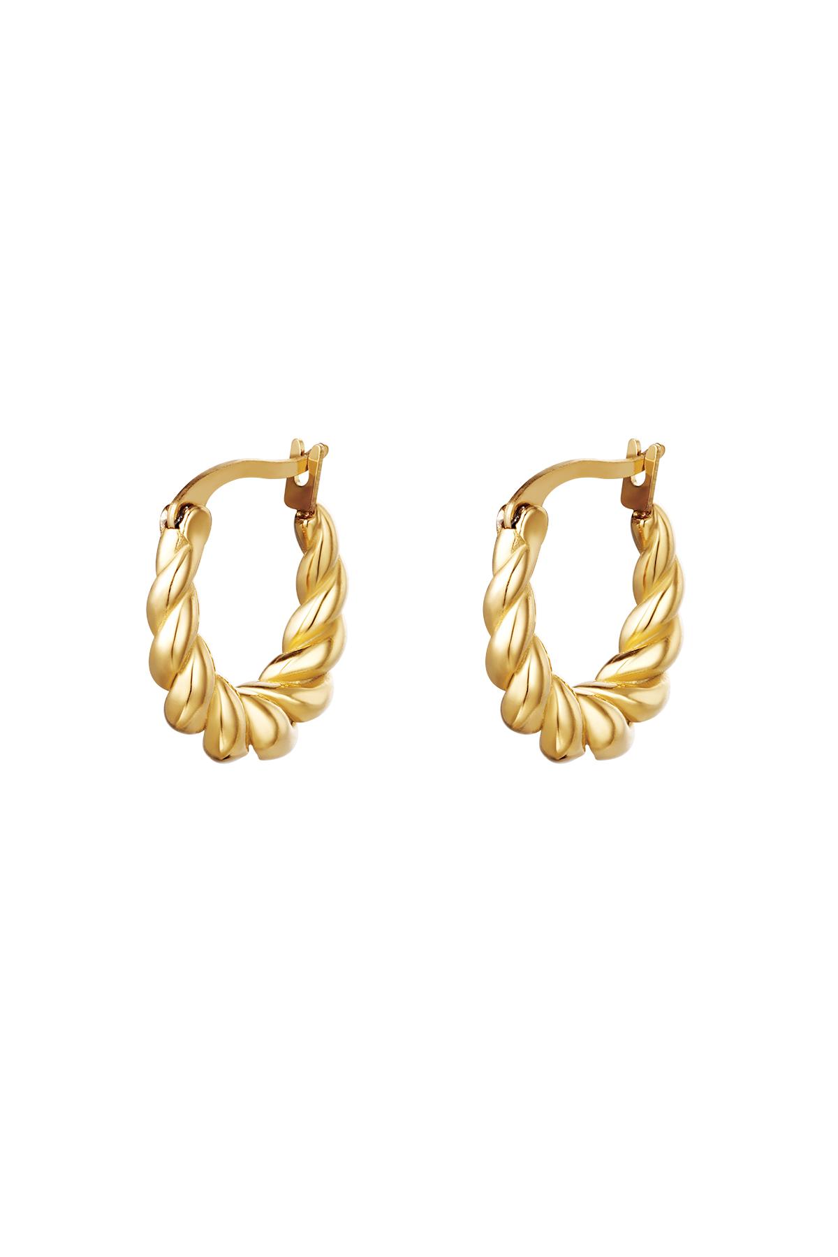 Ohrringe Dangling Twist Goldfarbe Edelstahl 