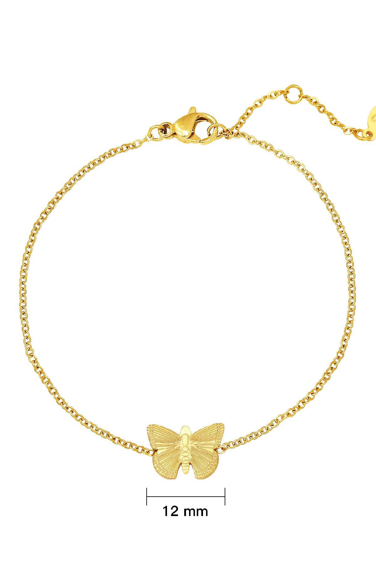 Pulsera Butterfly Color dorado Acero inoxidable h5 Imagen2