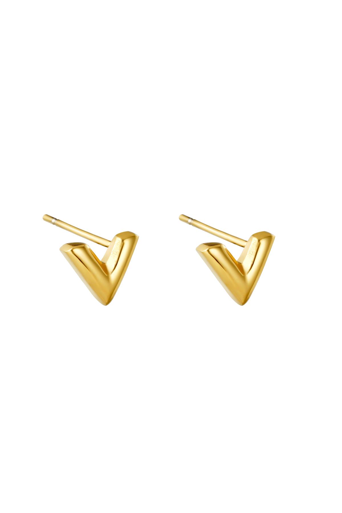 Orecchini Think V Gold Stainless Steel 
